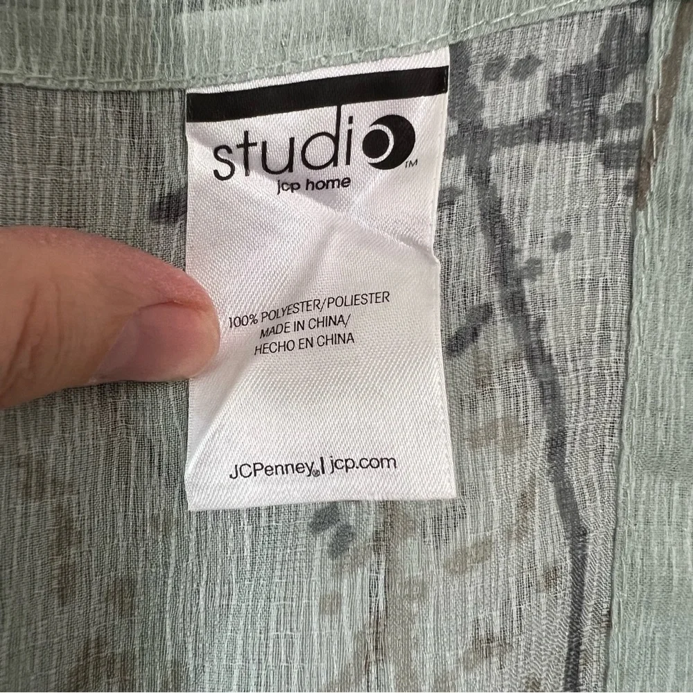 Studio JCP Home Rod Pocket Curtain Panel Forest Trees Approx: 83